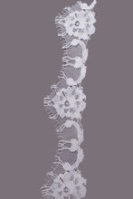 Load image into Gallery viewer, Cathedral Veil with Alencon Ivory lace trim.
